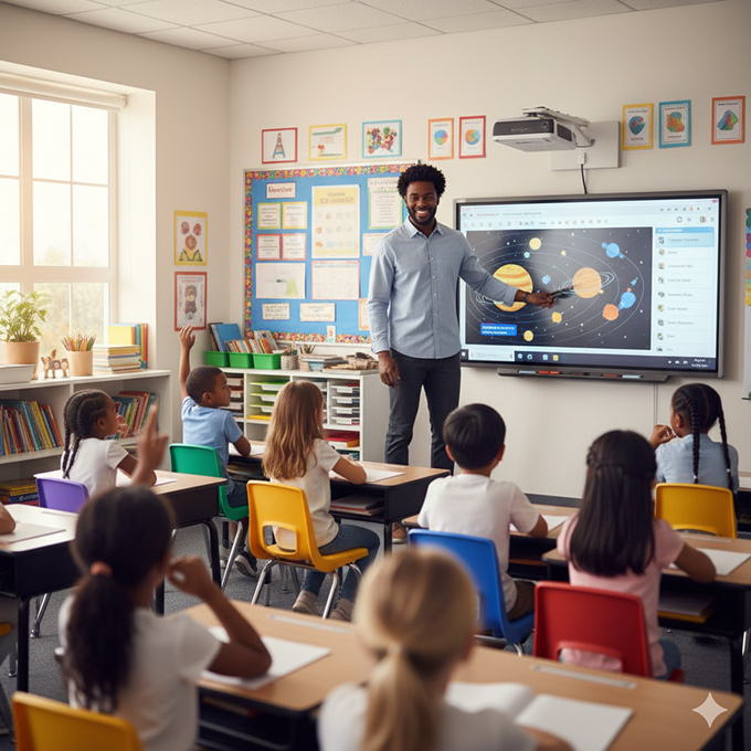 Teacher in classroom